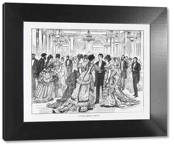Full-Dress Party Victorian Engraving, 1879