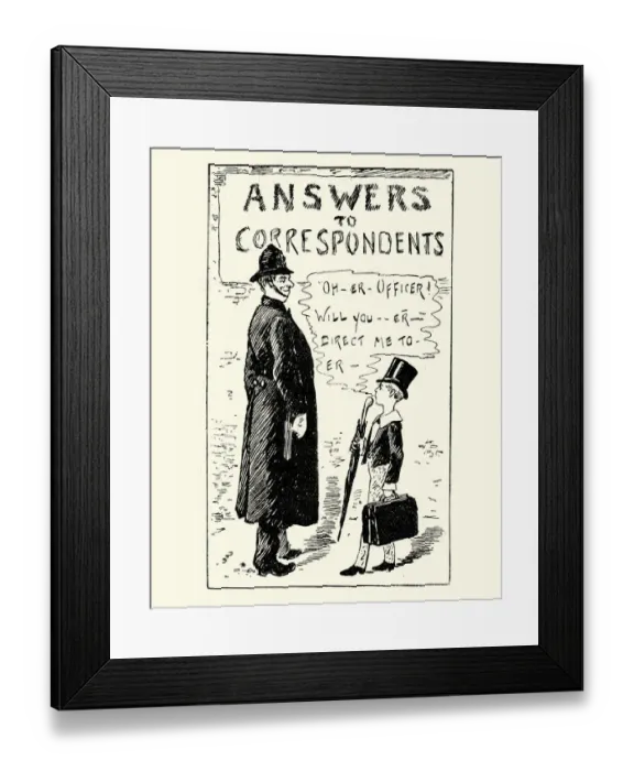 Framed Print : Posh public schoolboy asking a policeman for directions Framed Print : Posh public schoolboy asking a policeman for directions