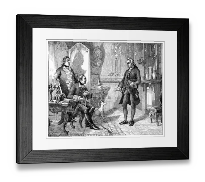 Framed Print : Frederick II the Great, 24. 1. 1712 - 17. 6. 1786, King of Prussia 31. 5. 1740 - 17. 6. 1786, meeting Christian Fuerchtegott Gellert Framed Print : Frederick II the Great, 24. 1. 1712 - 17. 6. 1786, King of Prussia 31. 5. 1740 - 17. 6. 1786, meeting Christian Fuerchtegott Gellert