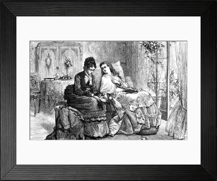Framed Print : Two women talking in the living room Framed Print : Two women talking in the living room