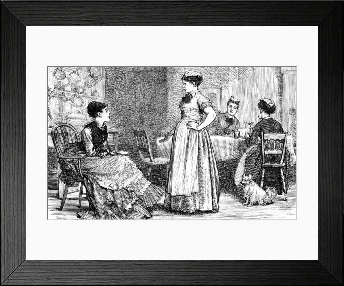 Framed Print : Four women talking in the kitchen Framed Print : Four women talking in the kitchen