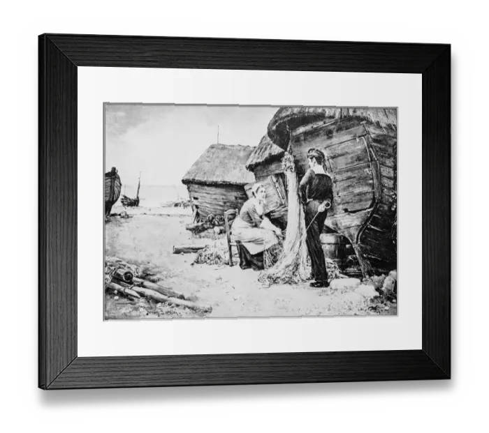 Framed Print : Antique photo of paintings: Couple Framed Print : Antique photo of paintings: Couple