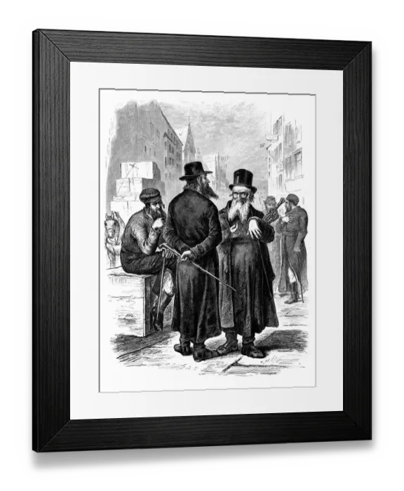 Framed Print : Two jewish men in the city talking Framed Print : Two jewish men in the city talking