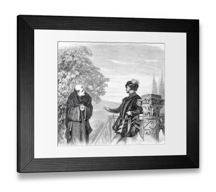 Framed Print : From Don Carlos: Priest meets a royal lord Framed Print : From Don Carlos: Priest meets a royal lord