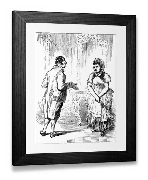 Framed Print : Couple having a discussion Framed Print : Couple having a discussion