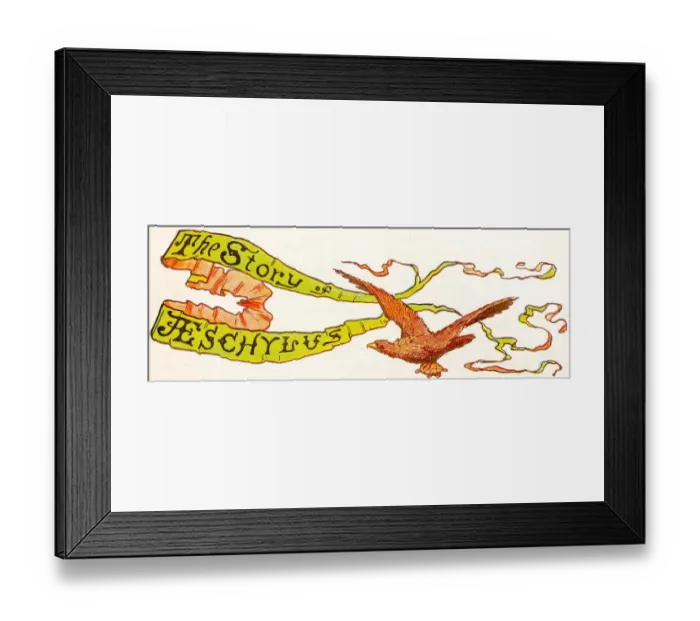 Framed Print : Antique children book illustrations: Story of Aeschylus Framed Print : Antique children book illustrations: Story of Aeschylus