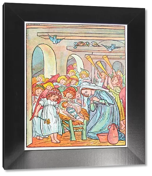 Antique children book illustrations: Nativity