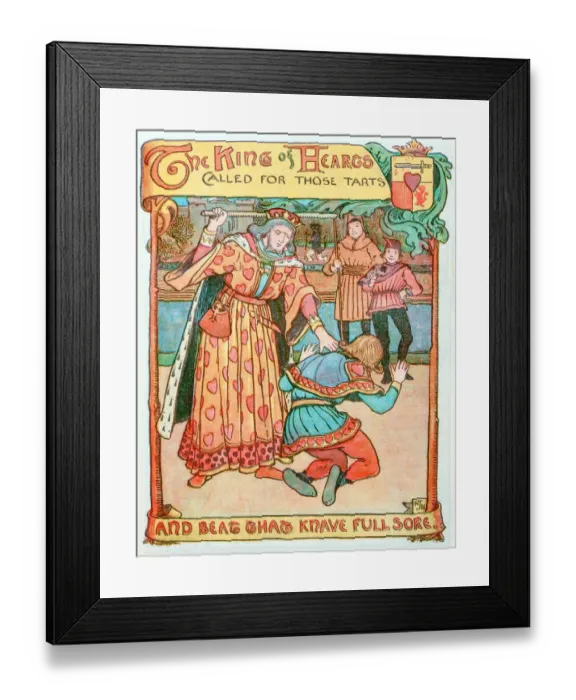 Framed Print : Antique children book illustrations: King of hearts Framed Print : Antique children book illustrations: King of hearts