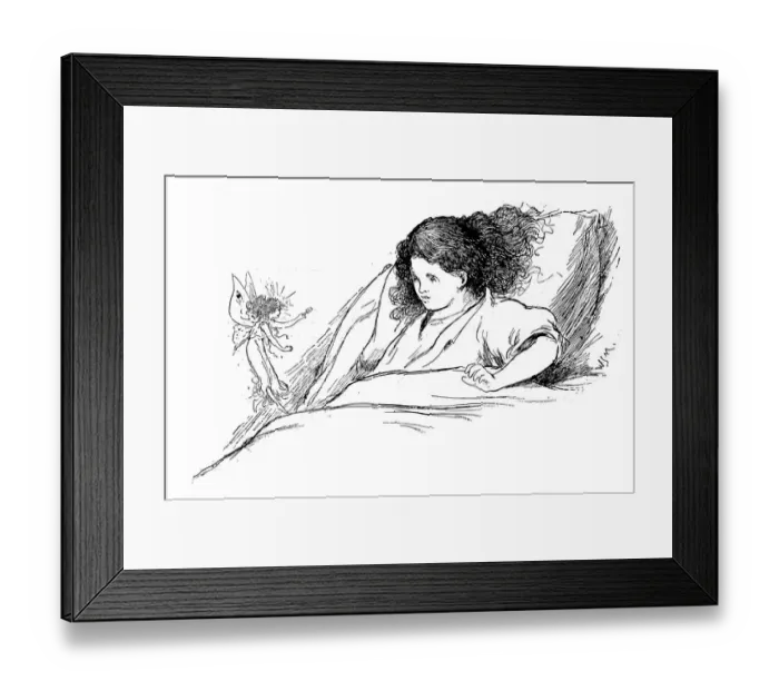 Framed Print : Antique children book illustrations: Fairy Framed Print : Antique children book illustrations: Fairy