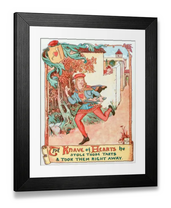 Framed Print : Antique children book illustrations: Knave of hearts