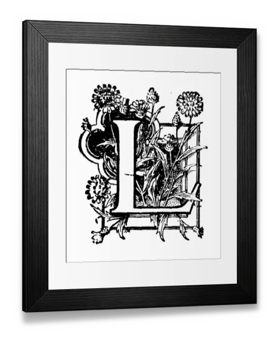 Framed Print : Antique childrens book comic illustration: Ornate letter L Framed Print : Antique childrens book comic illustration: Ornate letter L