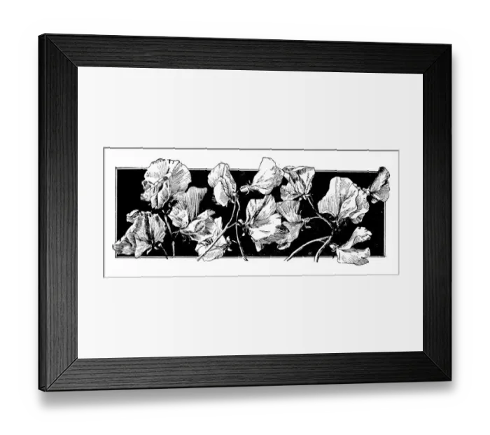 Framed Print : Antique childrens book comic illustration: floral ornament Framed Print : Antique childrens book comic illustration: floral ornament
