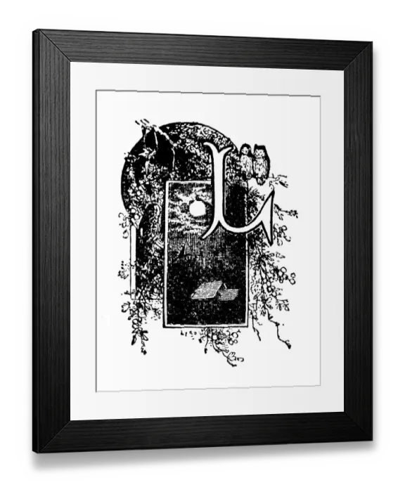 Framed Print : Antique childrens book comic illustration: Ornate letter L Framed Print : Antique childrens book comic illustration: Ornate letter L