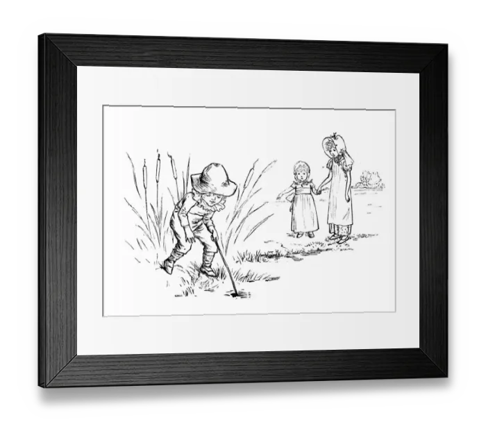 Framed Print : Antique children spelling book illustrations: Pond Framed Print : Antique children spelling book illustrations: Pond