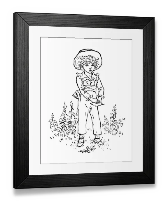 Framed Print : Antique children spelling book illustrations: Child Framed Print : Antique children spelling book illustrations: Child