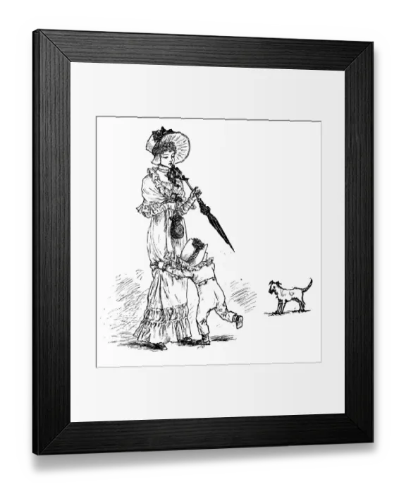 Framed Print : Antique children spelling book illustrations: Dog