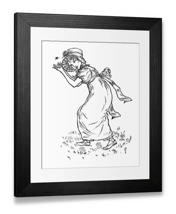 Framed Print : Antique children spelling book illustrations: Insect