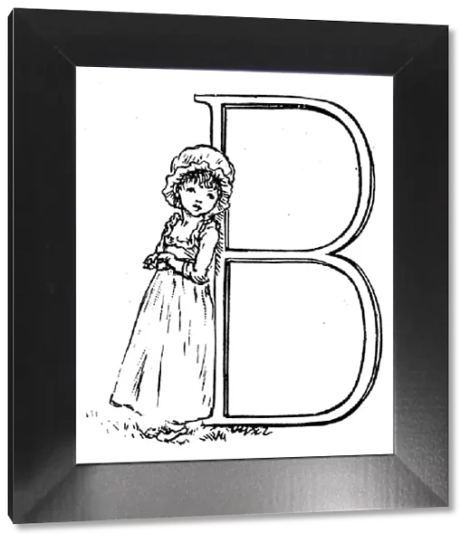 Antique children spelling book illustrations: Alphabet letter B