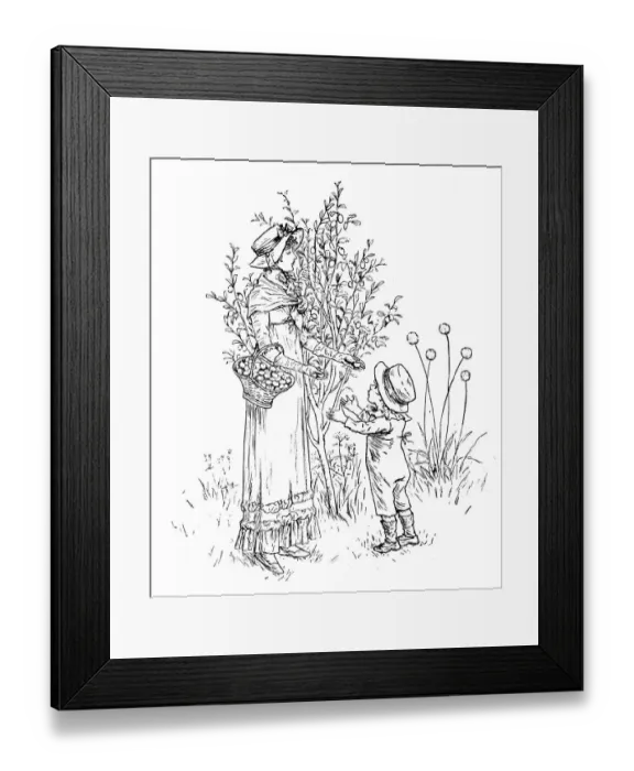 Framed Print : Antique children spelling book illustrations: Harvesting Framed Print : Antique children spelling book illustrations: Harvesting