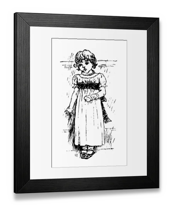 Framed Print : Antique children spelling book illustrations: Sad Framed Print : Antique children spelling book illustrations: Sad