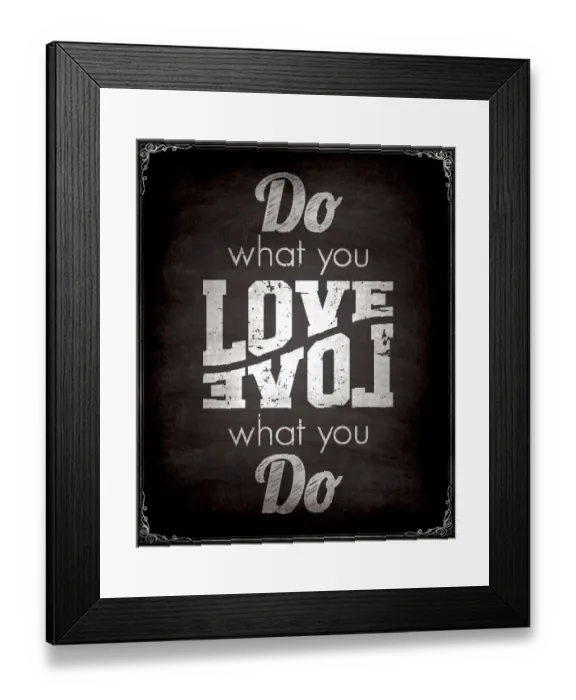 Framed Print : Chalkboard style concept saying Do what you love Framed Print : Chalkboard style concept saying Do what you love