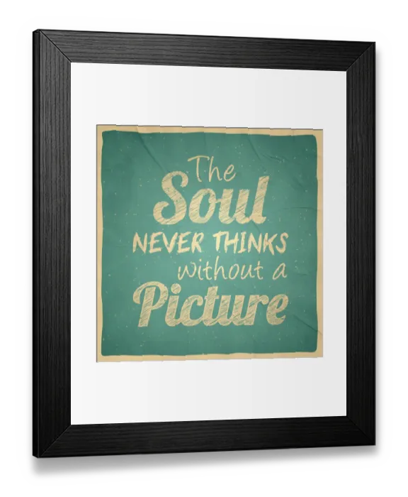 Framed Print : The soul never thinks without a picture - Vintage Background Framed Print : The soul never thinks without a picture - Vintage Background