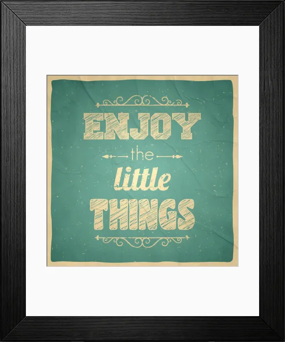 Framed Print : Enjoy the little things - Vintage Background Framed Print : Enjoy the little things - Vintage Background