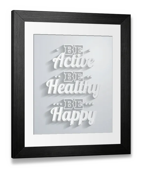 Framed Print : Be active, healthy, happy - Paper Background Framed Print : Be active, healthy, happy - Paper Background