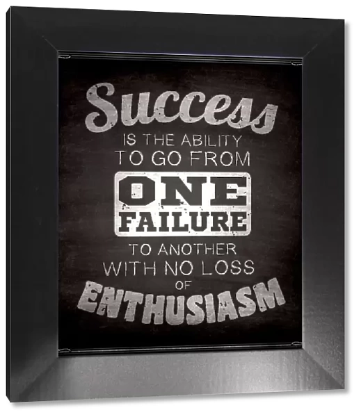 Chalkboard with inspiring sentence about success and failure