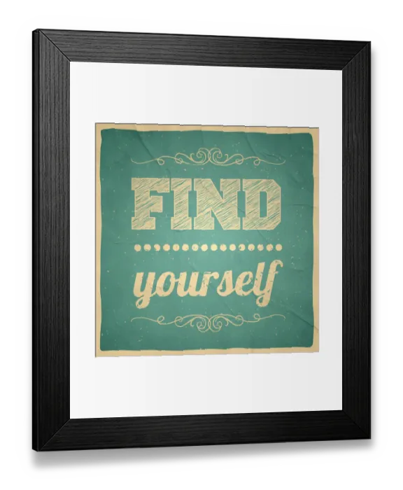 Framed Print : Find yourself - Vintage Background Framed Print : Find yourself - Vintage Background