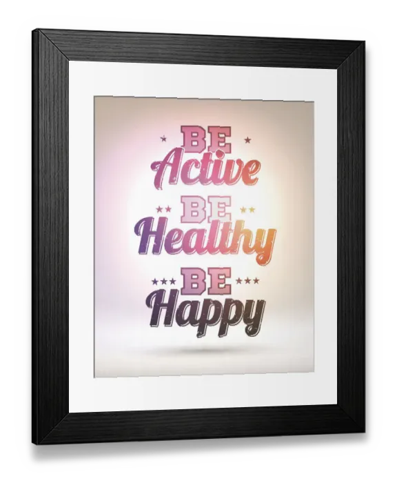 Framed Print : Be active, healthy, happy - Shining Background Framed Print : Be active, healthy, happy - Shining Background
