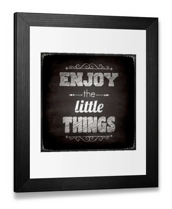 Framed Print : Enjoy the little things - Chalkboard Background Framed Print : Enjoy the little things - Chalkboard Background
