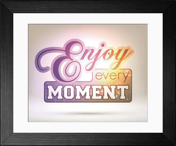 Framed Print : Enjoy every moment - Shining Background Framed Print : Enjoy every moment - Shining Background