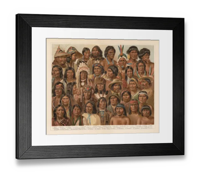 Framed Print : Amrican Native People, lithograph, published in 1897 Framed Print : Amrican Native People, lithograph, published in 1897