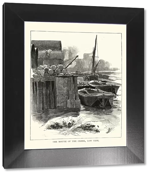 19th Century, Antique, Barge, Current, District Type, Docks, England, Engraving, Europe