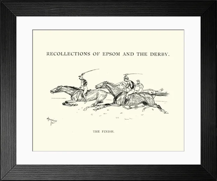 Framed Print : Epsom Derby Racehorses at the finish, 1892 Framed Print : Epsom Derby Racehorses at the finish, 1892