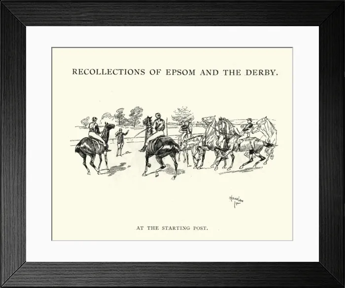 Framed Print : Epsom Derby Racehorses at the starting post Framed Print : Epsom Derby Racehorses at the starting post