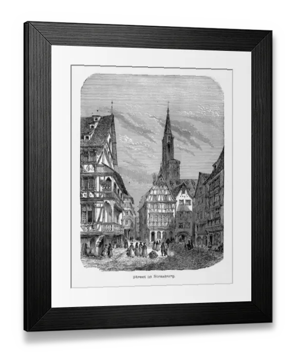 Framed Print : Village of Strasburg, Strasbourg, Germany, Circa 1887 Framed Print : Village of Strasburg, Strasbourg, Germany, Circa 1887