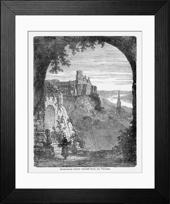 Framed Print : Heidelberg Castle Viewed from Terrace in Heidelberg, Germany Circa 1887 Framed Print : Heidelberg Castle Viewed from Terrace in Heidelberg, Germany Circa 1887