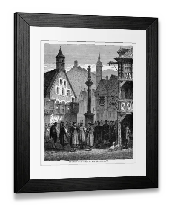Framed Print : Period Clothing in the Village of Simonswald, Germany Circa 1887 Framed Print : Period Clothing in the Village of Simonswald, Germany Circa 1887