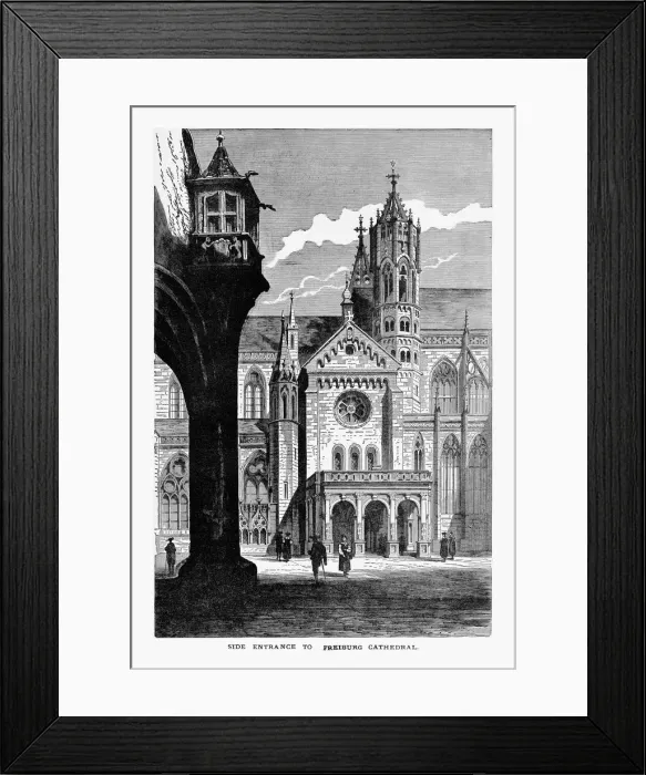 Framed Print : Side Entrance, Freiburg Minster Cathedral in Breisgau, Germany Circa 1887 Framed Print : Side Entrance, Freiburg Minster Cathedral in Breisgau, Germany Circa 1887