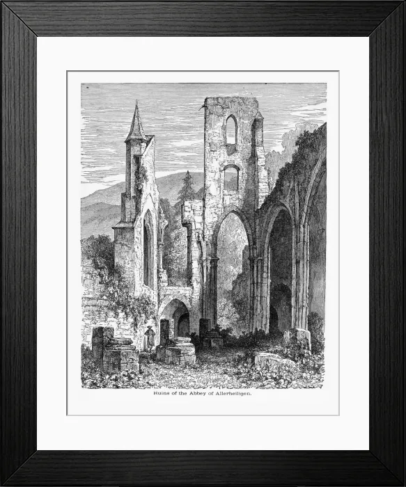 Framed Print : Ruins of Abbey of Allerheiligen in Allerheiligen, Germany Circa 1887 Framed Print : Ruins of Abbey of Allerheiligen in Allerheiligen, Germany Circa 1887