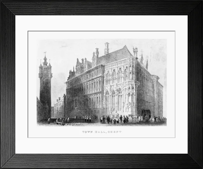 Framed Print : Ghent Town Hall, Ghent, Belgium Circa 1887