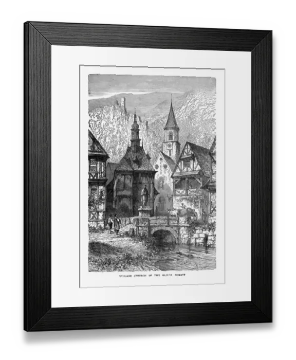 Framed Print : Village Church in Black Forest, Strasburg, Strasbourg, Germany, Circa 1887 Framed Print : Village Church in Black Forest, Strasburg, Strasbourg, Germany, Circa 1887