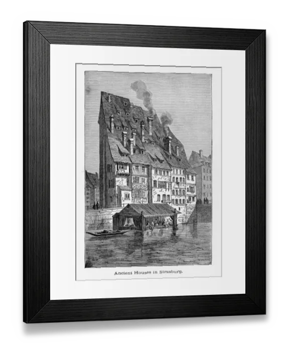 Framed Print : Ancient Houses in, Strasburg, Strasbourg, Germany, Circa 1887 Framed Print : Ancient Houses in, Strasburg, Strasbourg, Germany, Circa 1887