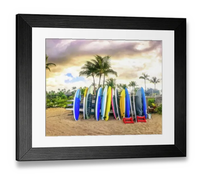 Framed Print : Surfboards Kukio Beach Framed Print : Surfboards Kukio Beach