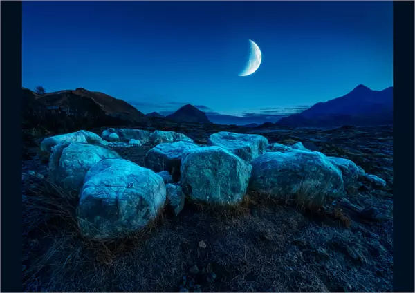 Moonrise Over Sligachan Isle of Skye Scotland