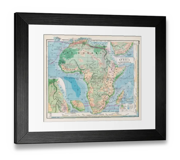 Framed Print : Map of Africa 1877 Framed Print : Map of Africa 1877