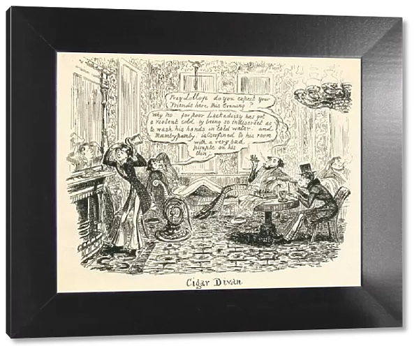 Humour hypochondria and foppish drawing room manners cartoon by Cruikshank