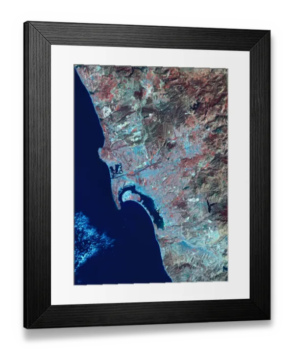Framed Print : USA, California, San Diego, satellite image Framed Print : USA, California, San Diego, satellite image